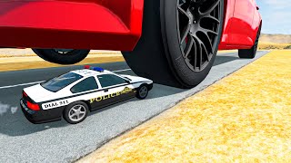 Satisfying cars vs Huge wheel crashes 897  BeamNG drive Live [upl. by Aivatco476]