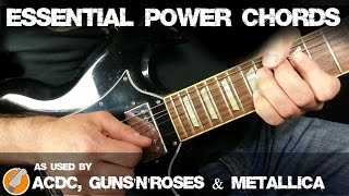 Power Chords for Electric Guitar  Essential Power Chord Shapes For Rock and Metal Guitar [upl. by Ahsyekal]