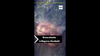 Drone attacks in NagornoKarabakh [upl. by Meehyr]