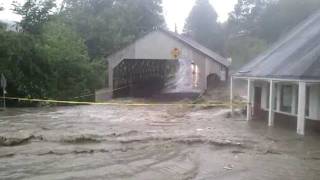 Flooding from Irene damaging the quechee bridge [upl. by Pepita]