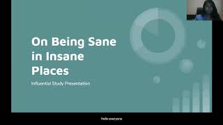 Influential Study Rosenhan Experiment On Being Sane in Insane Places [upl. by Bendicty290]