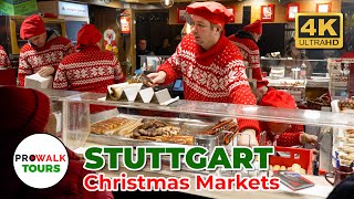 Stuttgart Christmas Markets  Germany Walking Tour  4K with Captions [upl. by Horvitz]