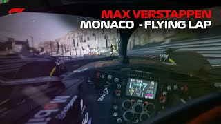 Max Verstappen Monaco Flying Lap Helmet Cam Pure Sound Formula One Car Simulation [upl. by Selry]