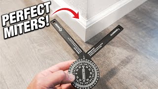 How To Get The PERFECT Miter Angle On Baseboard EVERY TIME Tool Every DIYer NEEDS [upl. by Dukey]