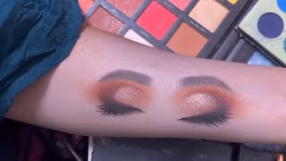 Orange eyeshadow look 🧡tutorial for beginners 🧡 [upl. by Devora217]