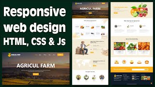 Agrical Farm Website design tutorial using htmlcssjavascript in hindi webdesign webdevelopment [upl. by Ariayek]