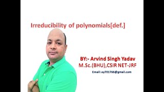 Irreducibility of polynomials definition and examples lecture 1 Ring theory Abstract algebra [upl. by Nyletac]