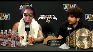 AEW review  tony kahns announcement sting darrby allin win titles jericho taps mercedes [upl. by Leaw]