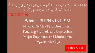 PRENNIALISM PHILOSOPHY OF EDUCATION PRENNIALISM IN URDU [upl. by Latsyek546]