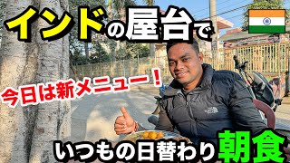 【インド屋台 朝食】帰ってきたらまず食べる、いつもの60円朝食！ [upl. by Hasan]