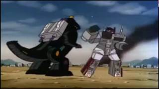 Clash of the Titans  All Metroplex vs Trypticon battles from Transformers G1 [upl. by Vinna]