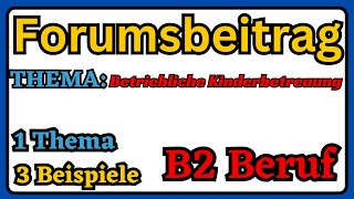 Forumsbeitrag B2 Beruf Betriebliche Kinderbetreuung dtb b2beruf [upl. by Yrokcaz]