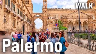 PALERMO Sicily Walking Tour with Captions 4K60fps [upl. by Anairuy]