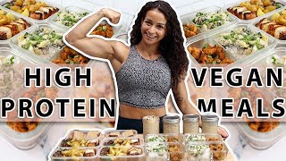 EASY HighProtein VEGAN Meal Prep  Cook With Me [upl. by Christin859]