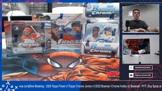 83124  Multi Year Break 2024 Topps Finest x1Topps Chrome Jumbo x12022 Bowman Chrome Hobby x2 [upl. by Einomrah]