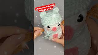 Schneemann häkeln ☃️für Anfänger ❄️tutorial crochet diy häkeln [upl. by Allehs]