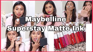 Maybelline Superstay Matte Ink Swatches amp Review  India  MediumTanDusky Skin Tone [upl. by Solracnauj580]