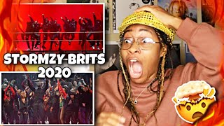 AMERICAN REACTS TO STORMZY LIVE AT THE BRITS 2020 Heavy is the Head amp Anybody  🔥😭  Favour [upl. by Tigirb]