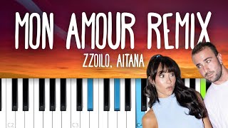 Zzoilo Mon Amour  Remix Piano tutorial [upl. by Ileak399]