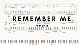 Coco  Remember me Lullaby Easy piano SHEETS [upl. by Bronk]