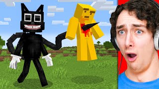 Using CARTOON CAT to Fool My Friends in Minecraft [upl. by Kurth86]