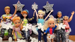 New year 2024  Elsa amp Anna toddlers  surprise guest  musical chairs game  Barbie dolls [upl. by Annaujat]