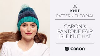 Caron x Pantone Fair Isle Knit Hat [upl. by Weisler928]