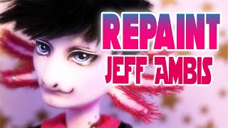 Doll RePaint Jeff Ambis 🎄 Axolotl Punk Goth [upl. by Ainit846]