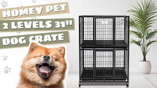 DualLayer Dog Cage Showcase Integrated Design for Two Small Dogs [upl. by Mohsen]