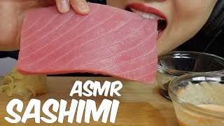 ASMR TUNA SASHIMI SAVAGE EXTREME EATING SOUNDS Whole Big Slice No Talking  SASASMR [upl. by Poppy]