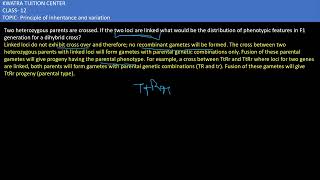 7 Two heterozygous parents are crossed If the two loci are linked what would be the [upl. by Standley]