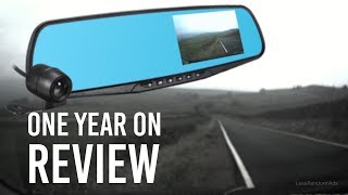 Vehicle Blackbox DVR full HD 1080p Dual Dash Cam Mirror Review  One Year On 2018 [upl. by Haropizt580]