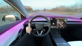 NEW 2024 TESLA Model 3 Highland Facelift AUTOBAHN Drive POV Interior Ambient Review [upl. by Llechtim111]