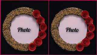 Photo frame ideas at home  Easy photo frame idea  How to make photo frame at home  handmade photo [upl. by Aicilyhp]