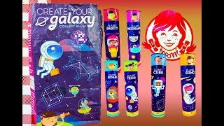 Kid Meal Toys 2018 Wendys Complete Set of Galaxy Kaleidoscopes Space Toys Review [upl. by Narra]