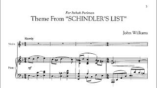 Schindlers List Piano Accompaniment Violin Duet D minor [upl. by Nirok226]