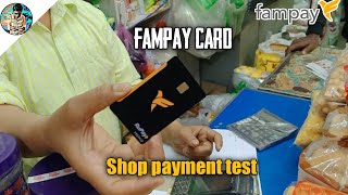 using fampay card at shop famcard grocery store shopping famcard test how to use fampay card [upl. by Nuahsyd]