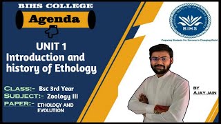 BSc 3rd year Biology Paper 3Ethology and Evolution Unit 1 Ethology Introduction  BIHS GGTU [upl. by Urata975]