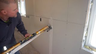 Taping Drywall With A Tape Tech Bazooka Part 1 [upl. by Rohclem]