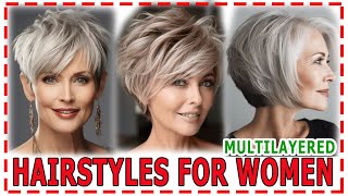 40 Best💕 Hairstyles 2024 for Women Over 50 to Look YoungerMULTILAYERED CUTS WITH VOLUME [upl. by Walke865]