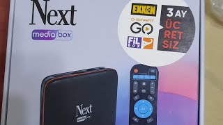 Next Mediabox 4K Android TVBox Kutu AçılışıMenü İnceleme [upl. by Eelarat]