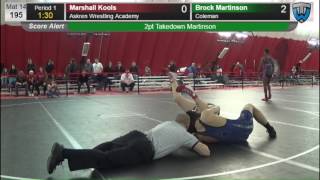 195 Brock Martinson Coleman vs Marshall Kools Askren Wrestling Academy 6477163104 [upl. by Tyson]