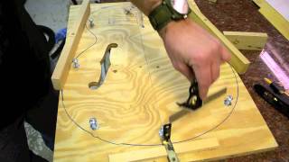 Binding FHole Jig for Archtop Benedetto Style Gibson L5 Guitar build process [upl. by Dagna]