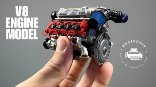 Building The Smallest V8 Engine to ScaleMAD DIY V8 enginediy [upl. by Hiasi]