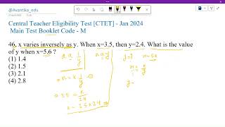 x varies inversely as y When x35 then y24 What is the value of y when x56 [upl. by Tomaso371]