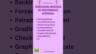 Traditional Methods of Performance Appraisal I Human Resource Management hrm hrmshorts [upl. by Yelsha916]