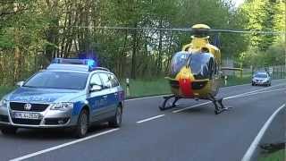 EC 135 RTH Christoph 23 auf der L 288 bei Westerburg [upl. by Lindner]