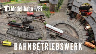 H0 Bahnbetriebswerk Modellbahnanlage Deutsche Reichsbahn DR [upl. by Haisi]