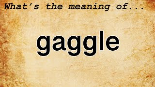 Gaggle Meaning  Definition of Gaggle [upl. by Atiuqahc963]