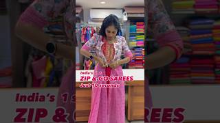 Zip and go saree  trending saree  shorts oneminutesarees [upl. by Dnalevets654]